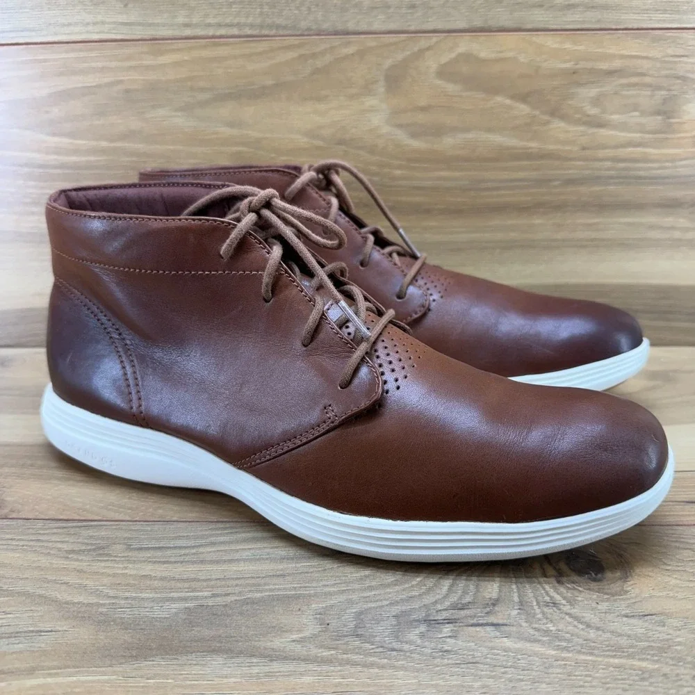Cole Haan Grand Tour Chukka Boots Mens 10 M Brown Leather Business Casual Modern